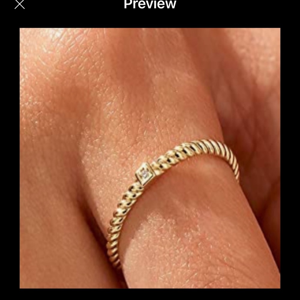 14k gold cable ring with Diamond